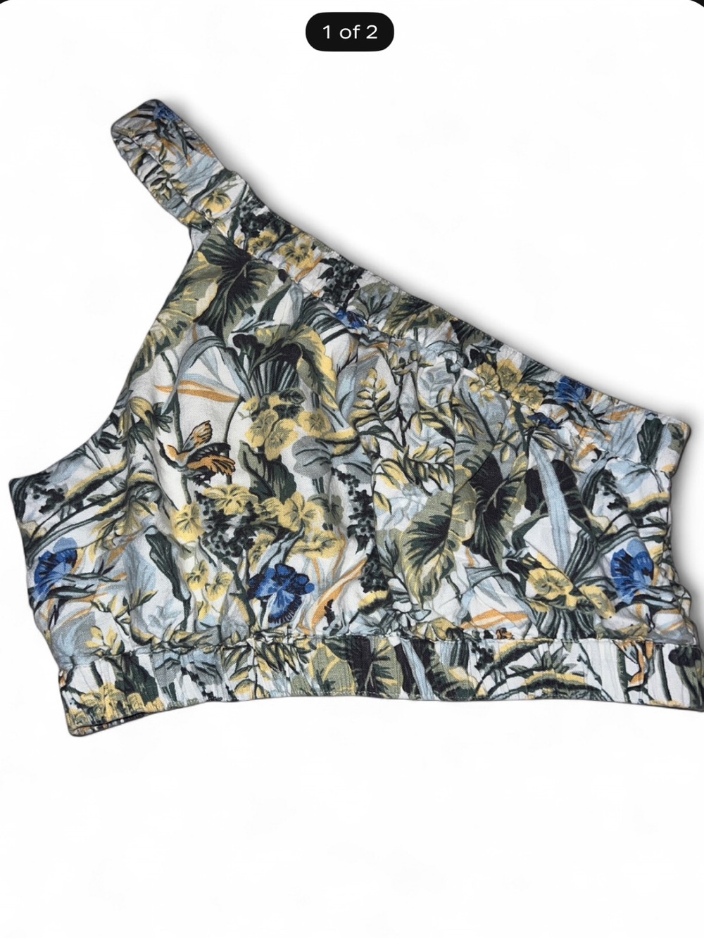 Abercrombie & Fitch One-Shoulder Floral Crop Top - like new